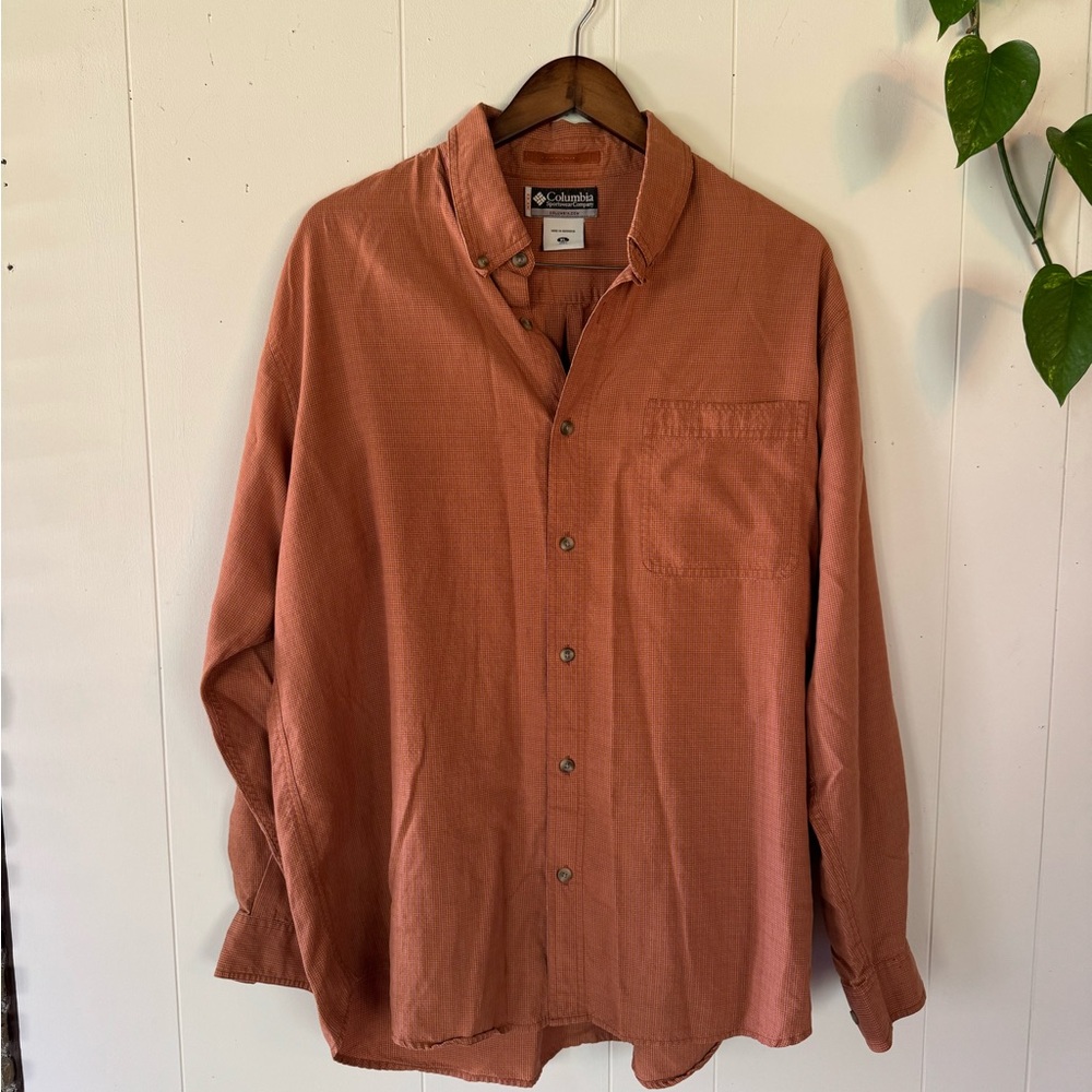 Columbia Orange Checkered Shirt